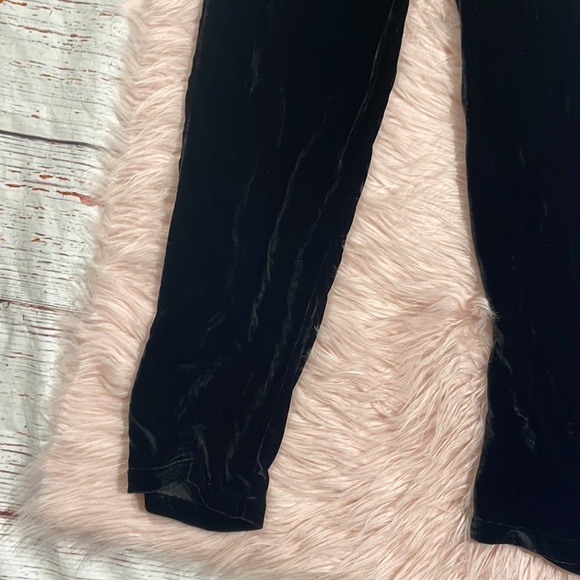 Arteaga Black Velvet High Rise Straight Leg Tie Waist Pants - Picture 10 of 10